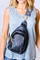 AD768 Zara Zipper Sling Bag With Boho Strap - MiMi Wholesale