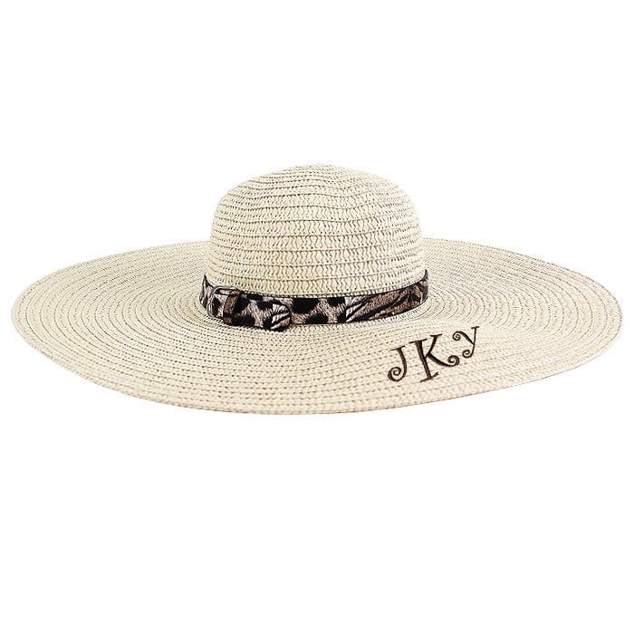 AO3018 Monogrammable Floppy Hat with Cheetah/Leopard Band - MiMi Wholesale