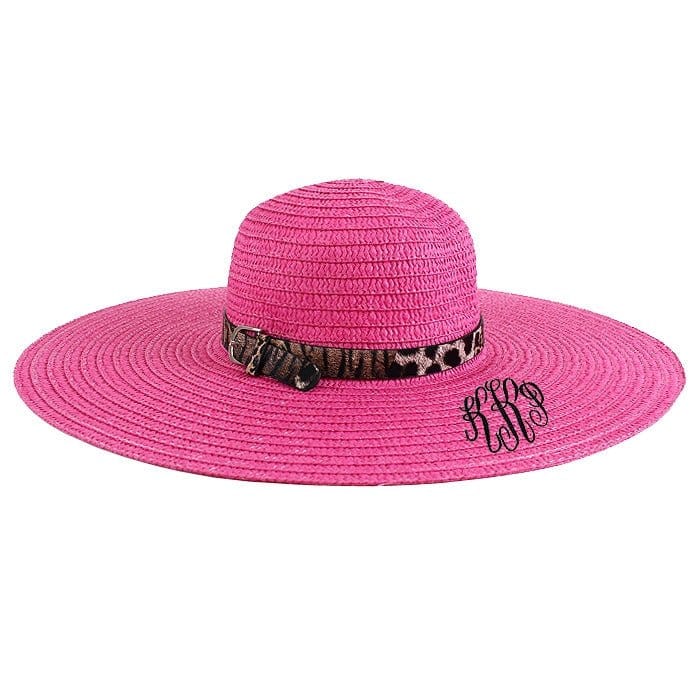AO3018 Monogrammable Floppy Hat with Cheetah/Leopard Band - MiMi Wholesale