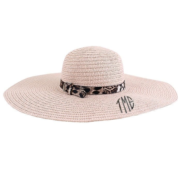 AO3018 Monogrammable Floppy Hat with Cheetah/Leopard Band - MiMi Wholesale