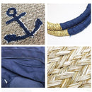 B803 Anchor Applique Natural Straw Tote/Beach Bag - MiMi Wholesale