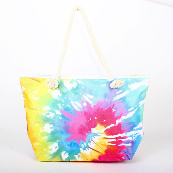 B806 Multi Color Tie Dye Beach Tote Bag - MiMi Wholesale