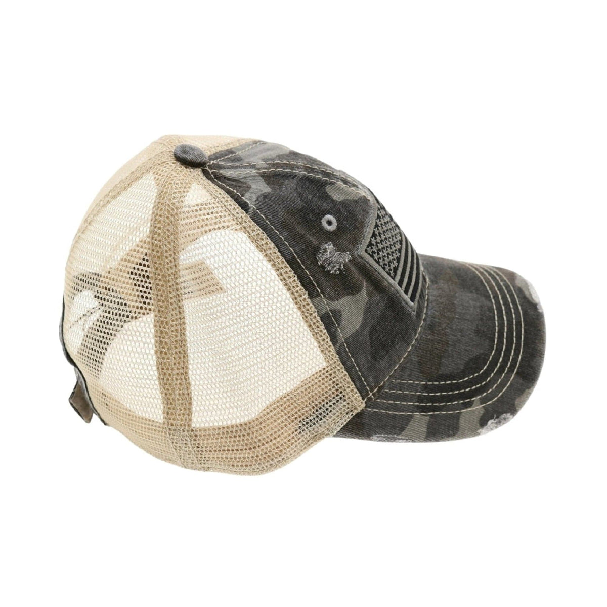 BA915 USA Flag Camouflage Mesh Back Baseball Cap - MiMi Wholesale