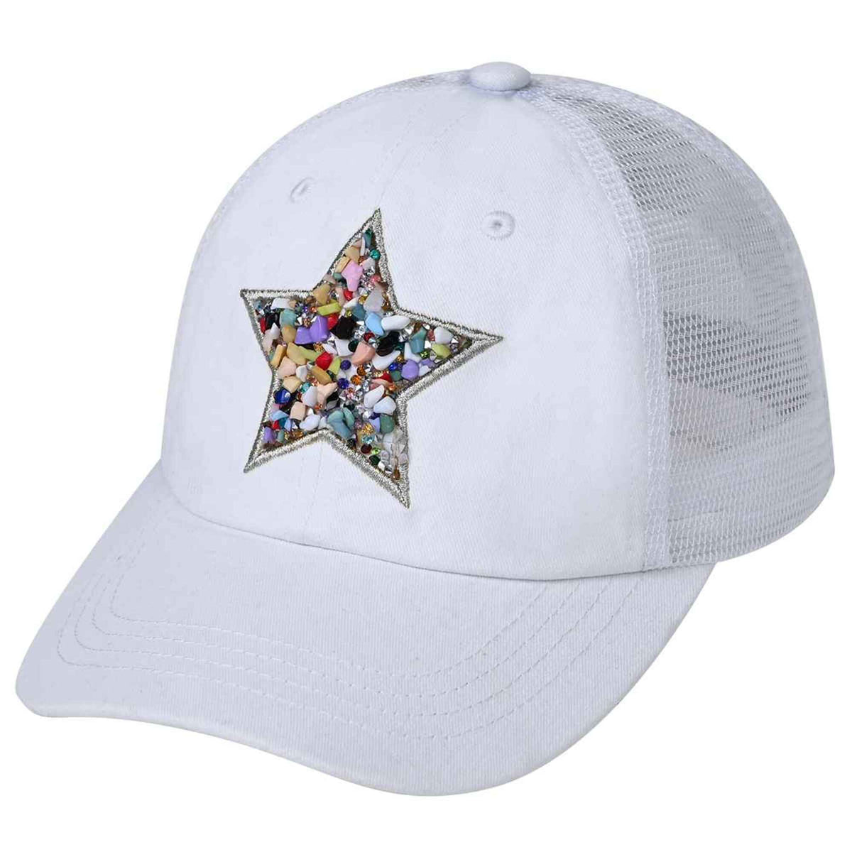 BAB8038 Star Stone Embellishment Baseball Cap - MiMi Wholesale
