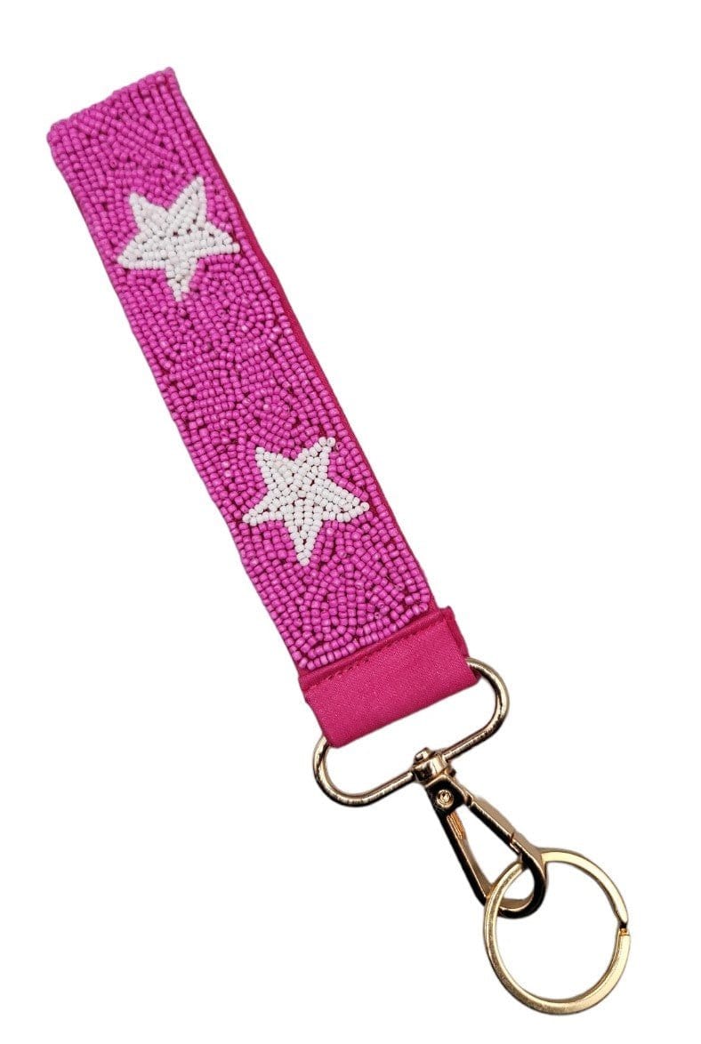 BAH001 Star Beaded Keychain Wristlet - MiMi Wholesale