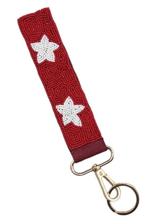 BAH001 Star Beaded Keychain Wristlet - MiMi Wholesale