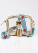 BAS001 Game Day Beaded Star Guitar Strap - MiMi Wholesale