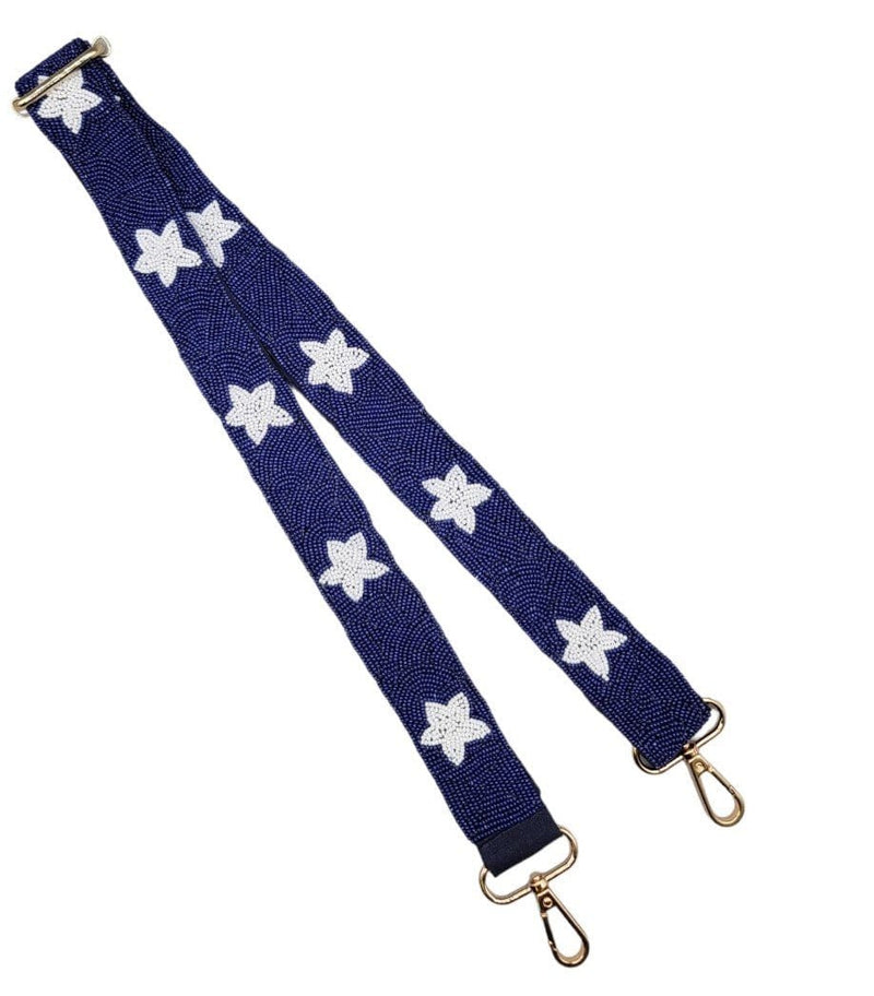 BAS001 Game Day Beaded Star Guitar Strap - MiMi Wholesale