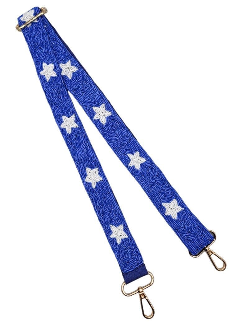 BAS001 Game Day Beaded Star Guitar Strap - MiMi Wholesale