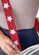 BAS001 Game Day Beaded Star Guitar Strap - MiMi Wholesale