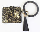 BB139X115 Gold Foil Bangle/Key-Chain/Wallet w/ ID Window - MiMi Wholesale