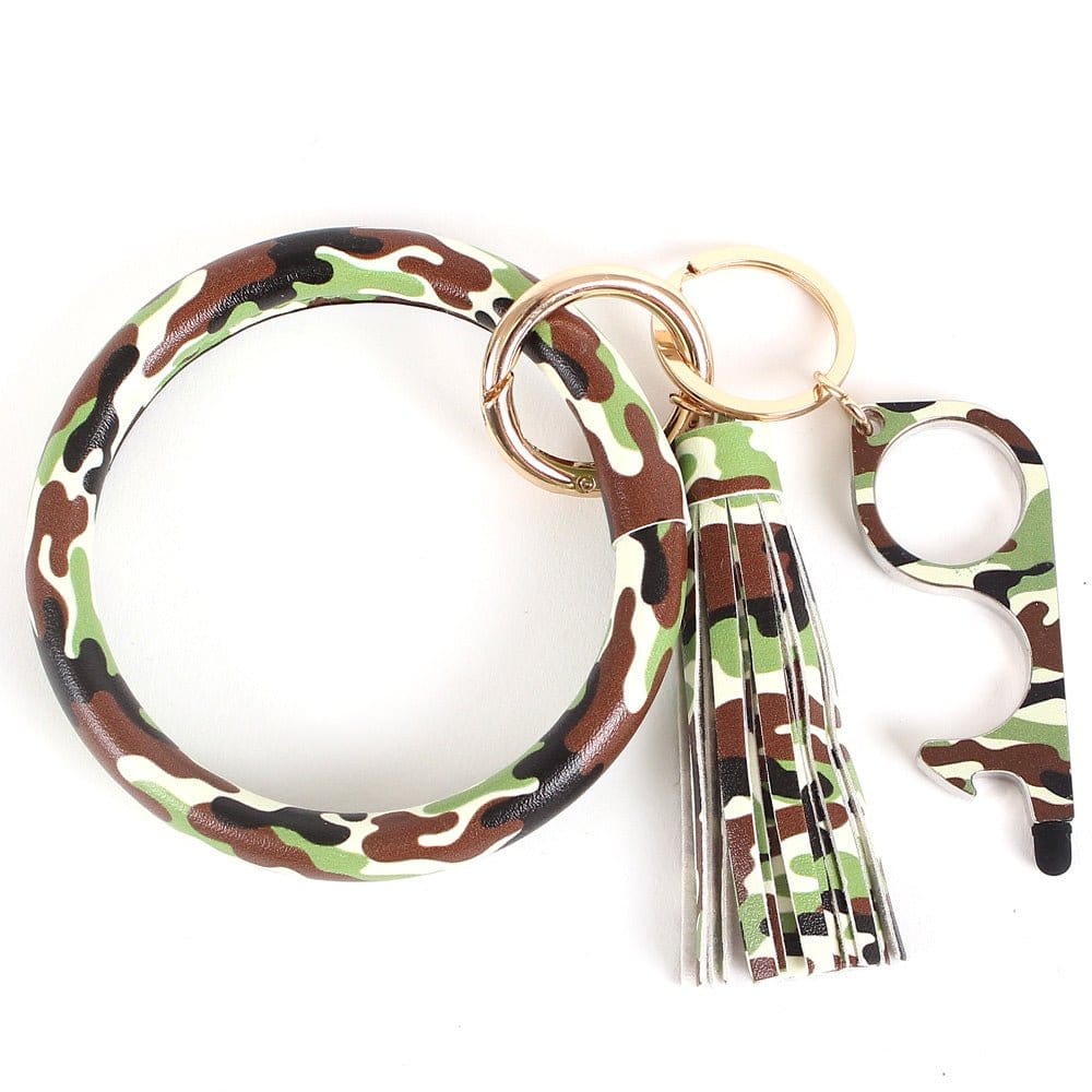 BB139X121CAM Camouflage Zero Contact Stylus Bangle/Key Chain w/ Tassel - MiMi Wholesale