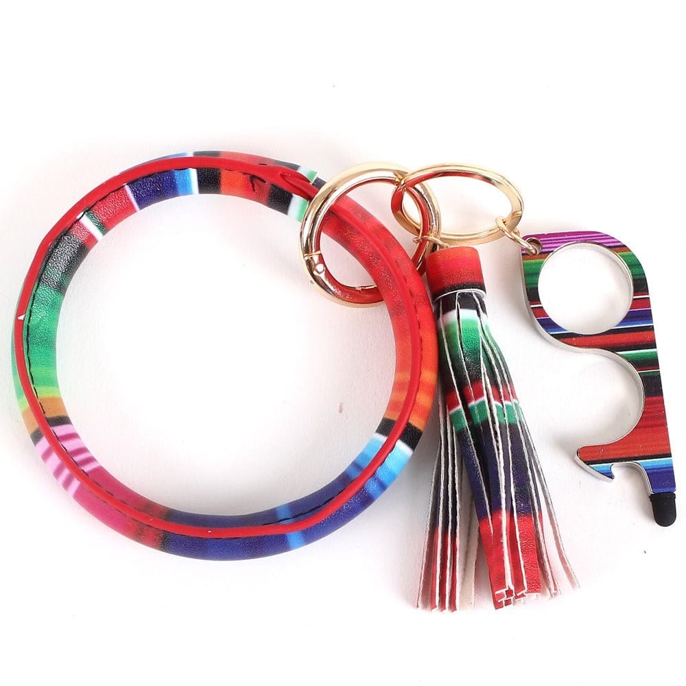 BB139X121D4 Multi Color Zero Contact Stylus Bangle/Key Chain w/ Tassel - MiMi Wholesale