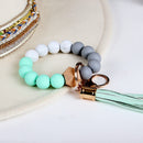 BB139X125 Silicone Beaded Keyring/Keychain Bracelet - MiMi Wholesale