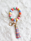 BB139X125 Silicone Beaded Keyring/Keychain Bracelet - MiMi Wholesale