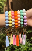 BB139X125 Silicone Beaded Keyring/Keychain Bracelet - MiMi Wholesale