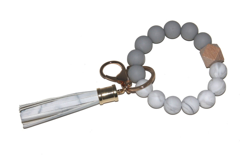 BB139X125 Silicone Beaded Keyring/Keychain Bracelet - MiMi Wholesale