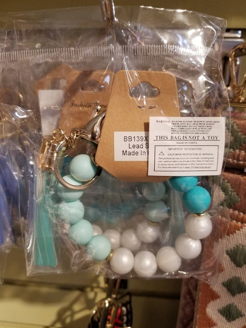 BB139x167 Silicone Beaded Keyring/Keychain Bracelet - MiMi Wholesale