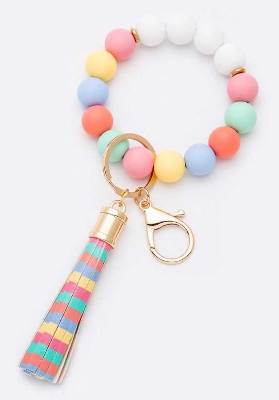 BB139x167 Silicone Beaded Keyring/Keychain Bracelet - MiMi Wholesale