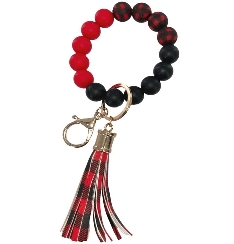 BB139X169 Theme Silicone Beaded Keyring/Keychain Bracelet - MiMi Wholesale