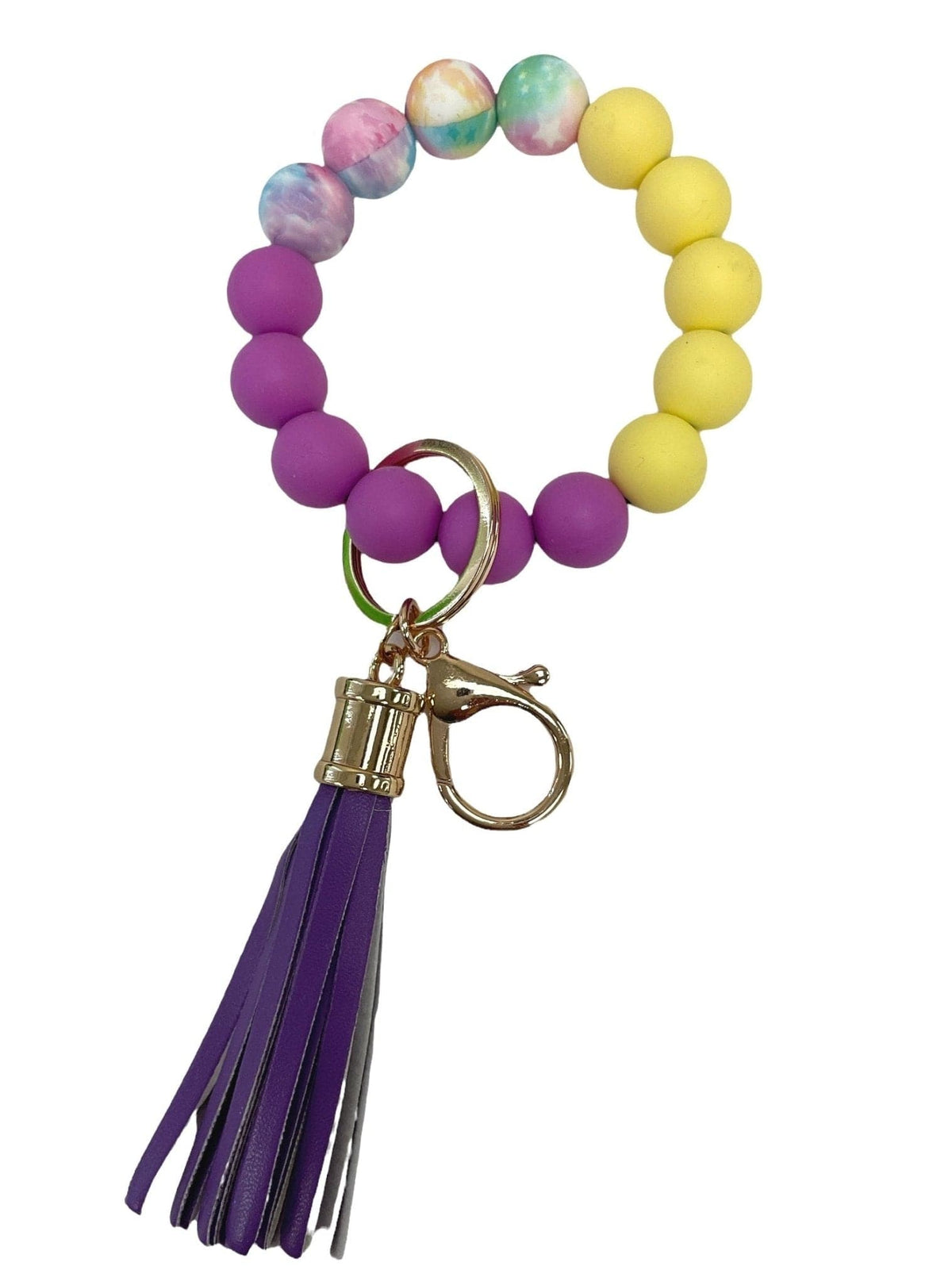 BB139X169 Theme Silicone Beaded Keyring/Keychain Bracelet - MiMi Wholesale