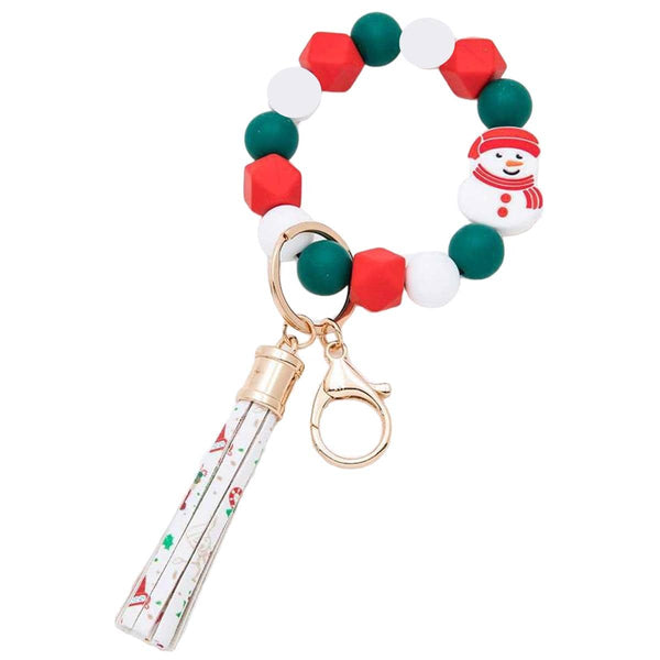 BB139X173 Silicone Beaded Christmas Keychain Bracelet - MiMi Wholesale