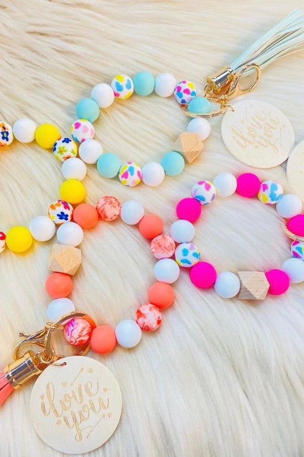 BB139X176 Spring Beaded Silicone Bracelet/Keychain - MiMi Wholesale