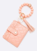 BB139X181 Jessica Quilted Beaded Keychain Bracelet Wallet - MiMi Wholesale