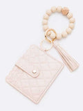 BB139X181 Jessica Quilted Beaded Keychain Bracelet Wallet - MiMi Wholesale