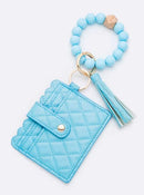 BB139X181 Jessica Quilted Beaded Keychain Bracelet Wallet - MiMi Wholesale