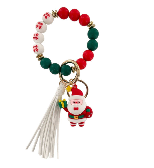 BB139X184 Silicone Beaded Christmas Keychain Bracelet - MiMi Wholesale