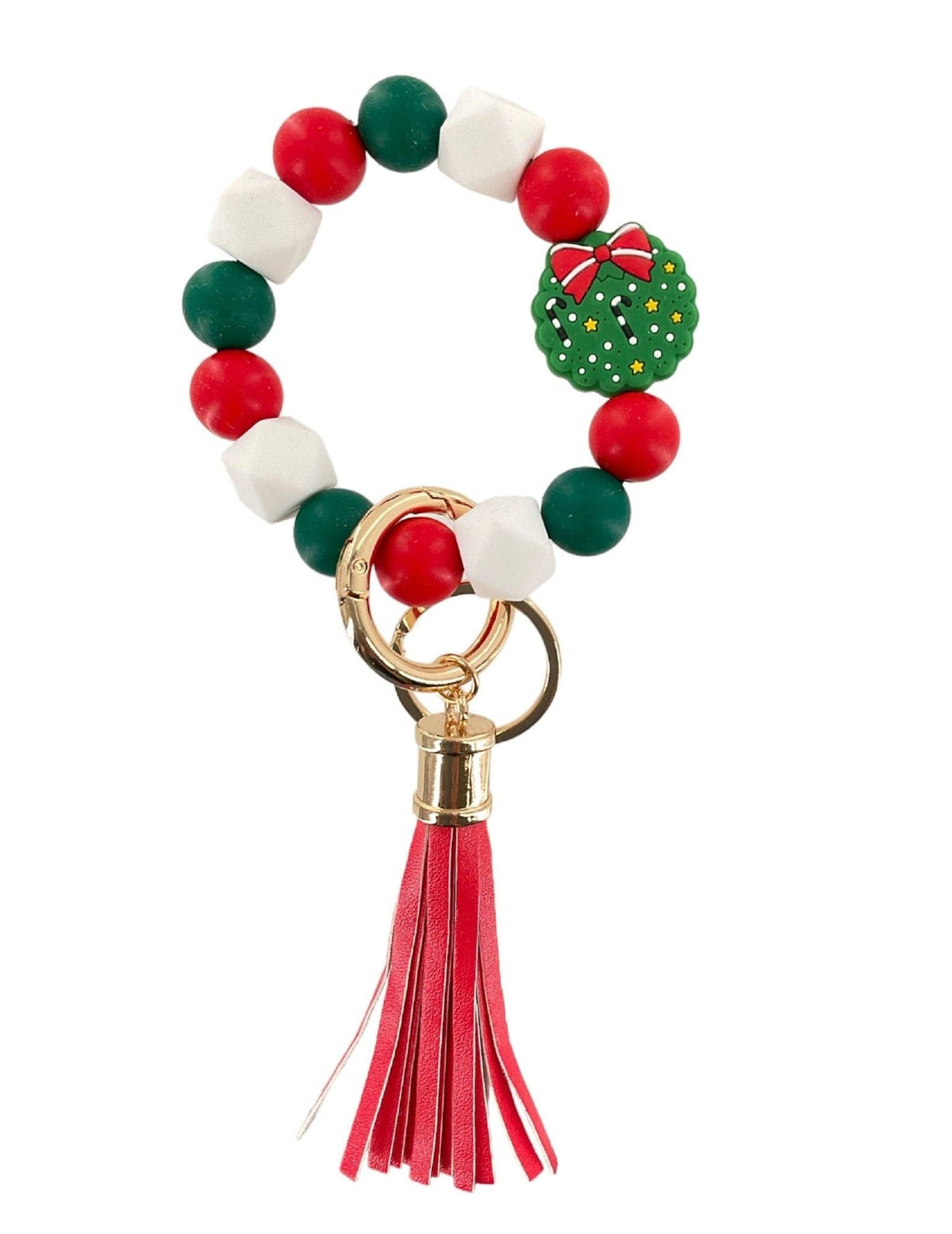 BB139X186 Silicone Beaded Christmas Keychain Bracelet - MiMi Wholesale