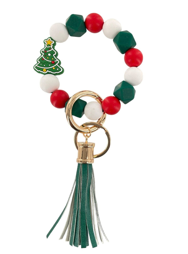 BB139X186 Silicone Beaded Christmas Keychain Bracelet - MiMi Wholesale