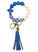 BB139X188 Silicone Beaded Jesus Cross Keychain Bracelet - MiMi Wholesale