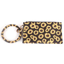 BB377X275 Black Sunflower Bangle Key Chain Wristlet - MiMi Wholesale