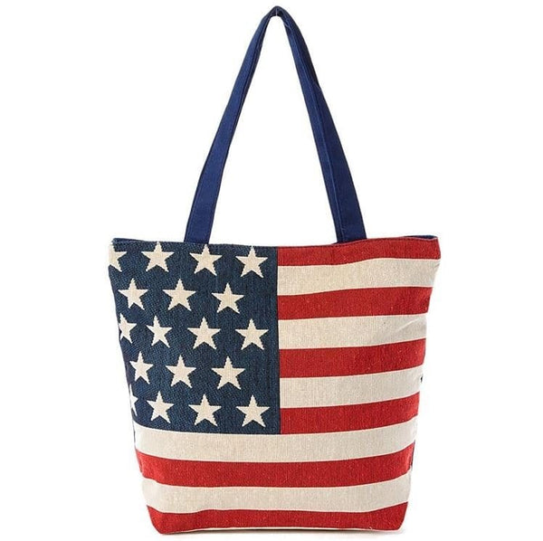 BG327X001AM American Flag Beach Bag - MiMi Wholesale