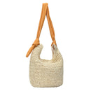 BGA2745 Liza Leather Handle Straw Tote Bag - MiMi Wholesale