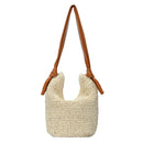 BGA2745 Liza Leather Handle Straw Tote Bag - MiMi Wholesale