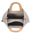 BGA3078 Wicker/Rattan Handle 2-in-1 Tote - MiMi Wholesale