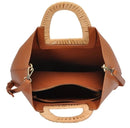 BGA3078 Wicker/Rattan Handle 2-in-1 Tote - MiMi Wholesale