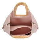 BGA3078 Wicker/Rattan Handle 2-in-1 Tote - MiMi Wholesale