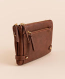 BGA3374 Double Compartment Zipper Crossbody w/ Studded Accent - MiMi Wholesale