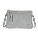 BGA3374 Double Compartment Zipper Crossbody w/ Studded Accent - MiMi Wholesale