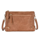 BGA3374 Double Compartment Zipper Crossbody w/ Studded Accent - MiMi Wholesale