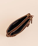 BGA3374 Double Compartment Zipper Crossbody w/ Studded Accent - MiMi Wholesale