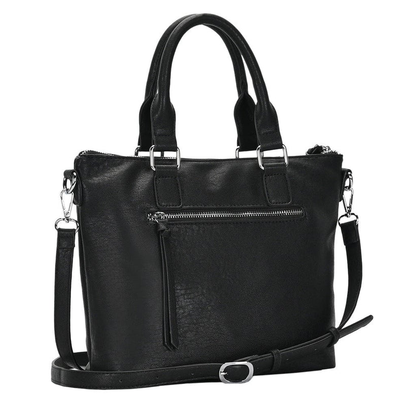 BGA3382(BK) Zipper Deco. Super Soft Top Handle Handbag/Satchel - MiMi Wholesale