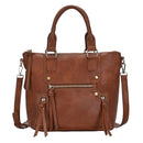 BGA3382(BK) Zipper Deco. Super Soft Top Handle Handbag/Satchel - MiMi Wholesale