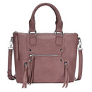 BGA3382(BK) Zipper Deco. Super Soft Top Handle Handbag/Satchel - MiMi Wholesale