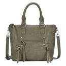 BGA3382(BK) Zipper Deco. Super Soft Top Handle Handbag/Satchel - MiMi Wholesale