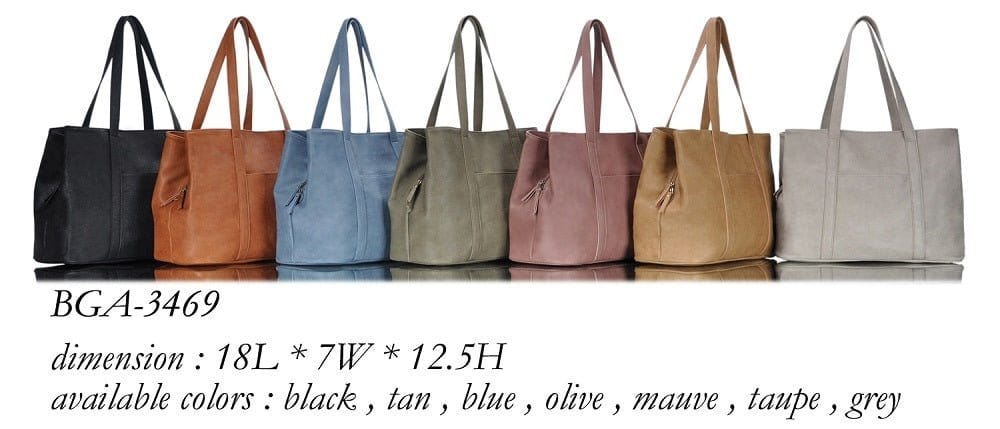 BGA3469 Three Compartment Tote - MiMi Wholesale